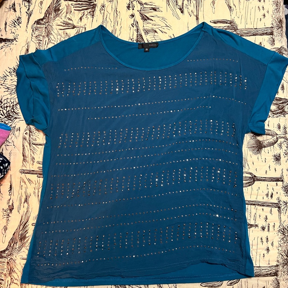 Bluish teal Women's studded Top